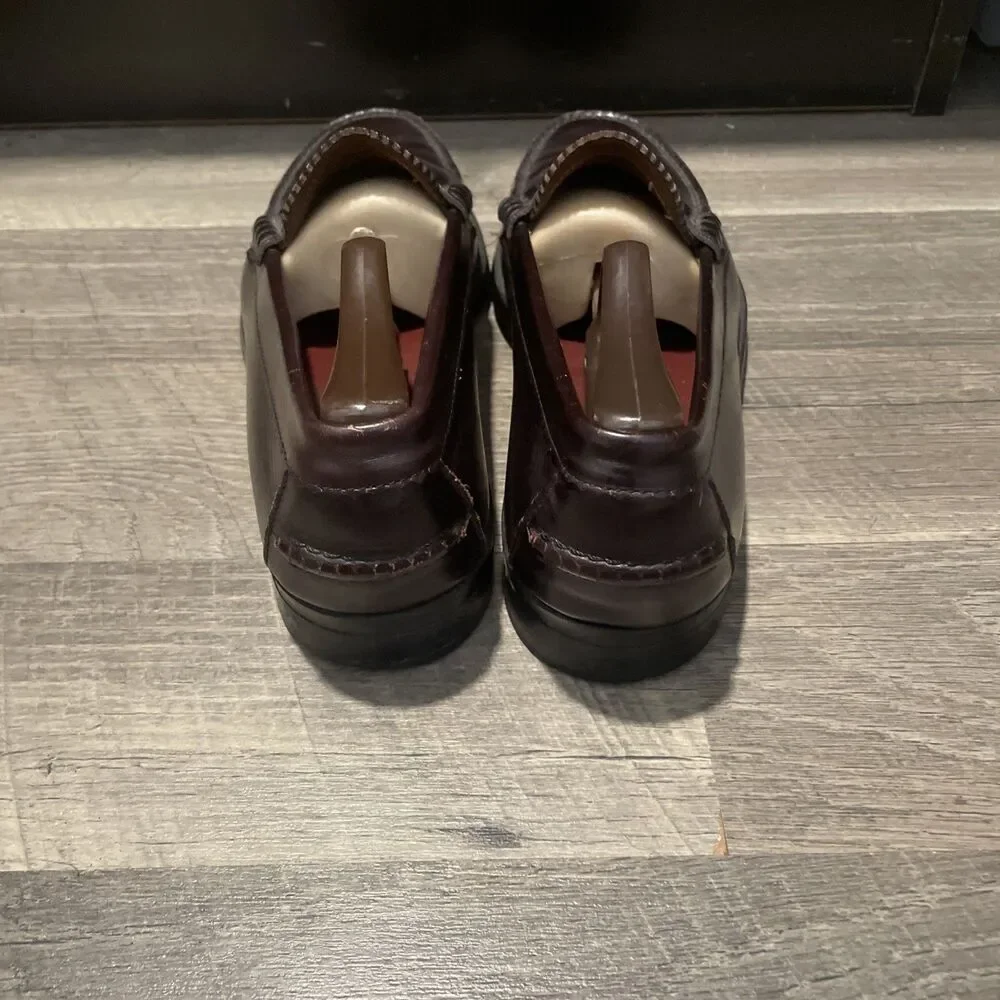 Vintage DEXTER Mens Penny Loafers Leather Brown Handsewn Made In USA Size 8.5 D